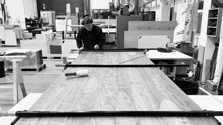 philip clay design, workshop, man working with wood